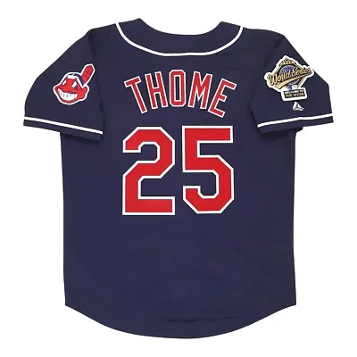 Jim Thome 1995 Cleveland Indians Alt Navy Blue World Series Men's Jersey • $129.99