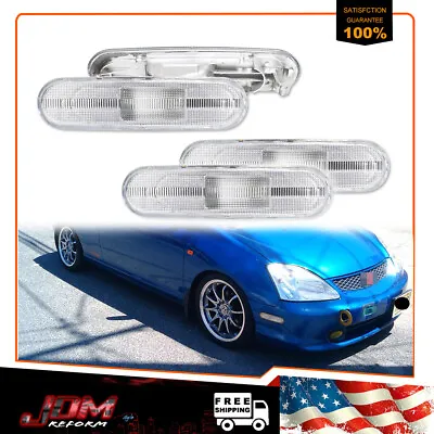 For 02-05 Honda Civic Si EP3 3DR Chrome Front+Rear Bumper Side Marker Light 4PCS • $34.99