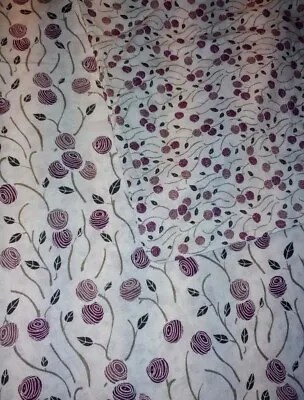 IKEA Majviva Duvet Cover Set Queen Size White Purple Ditsy Floral 100% Cotton  • £18