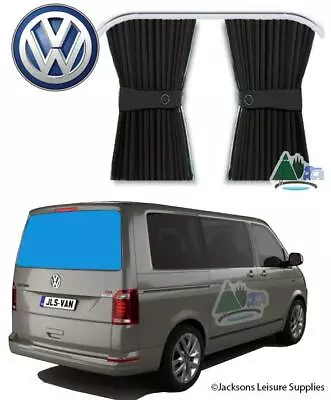 Vw T5 T6 Campervan Curtains Black Rear Tailgate Back Door Privacy Window Screen • £39.95