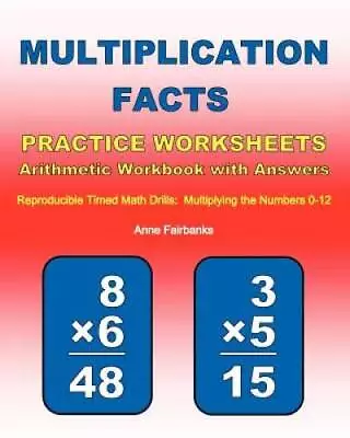 Multiplication Facts Practice Worksheets Arithmetic Workbook With Answers - GOOD • $4.31