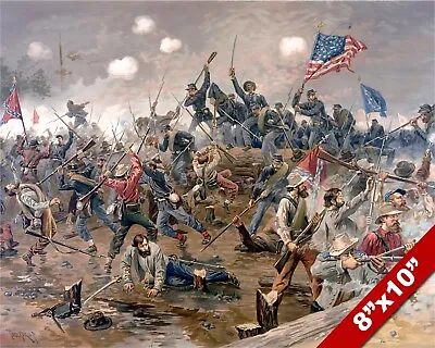 The Battle Of Spotsylvania american Civil War Oil Painting Real Canvas Print New • $14.99