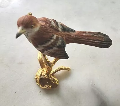 Vintage BOEHM Porcelain Bronze Miniature Thrush Bird Figurine Signed • $49.98