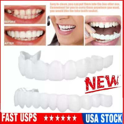 Smile Snap On Upper＆Bottom Set False Teeth Dental Veneers Denture Tooth Cover** • $2.99