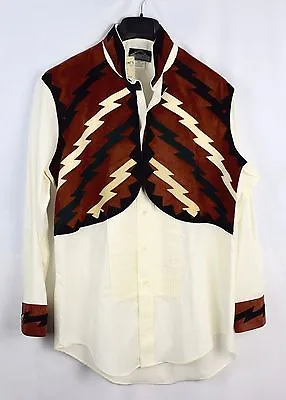 Men's Silver Mesa Western Tuxedo Faux Suede Tuxedo Button Up Dress Shirt M H76a • £47.76