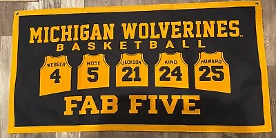 Michigan Wolverines Basketball Fab Five NCAA Banner • $39.99