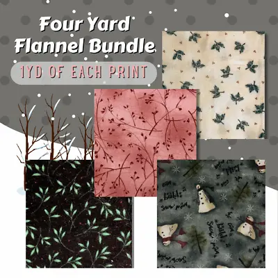 FLANNEL BUNDLE  Snow Wonderland 4 Yd/pk By Red Rooster & Maywood Studio • $42