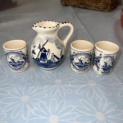 Vintage Delft Blue Holland Windmill Hand-painted Small Pitcher Creamer • $4.63