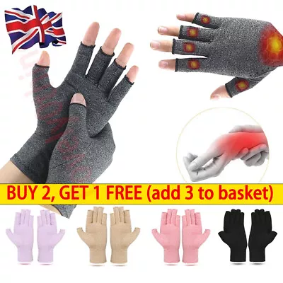£4.89 • Buy Anti Arthritis Compression Gloves,Fingerless Support Rheumatoid Hand Pain_Relief