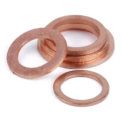 £1.50 • Buy M5 M6 M8 M10 M12 M14 Metric Copper Sealing Washers Flat Sump Plug Gasket Rings