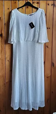 Kaleidoscope Maxi Dress Size UK 16 Colour White • £20