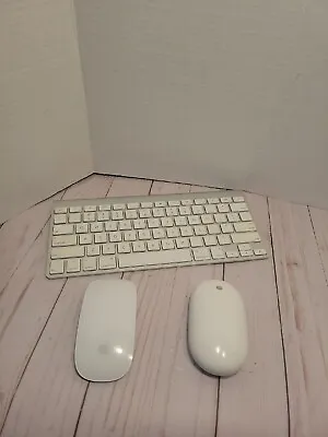 Apple  Keyboard And  Mouse Wireless Kit  A1255 / A1197 / A1296 Silver White Used • $39.99