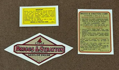 Lot Of 3 VTG NOS Briggs & Stratton Gasoline Engine Waterslide Decals / 3 - 4  • $24.99