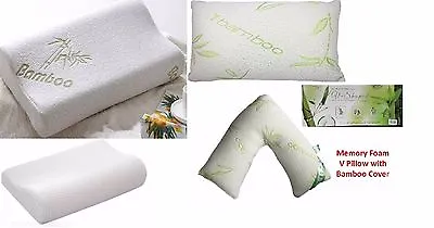 Orthopedic Contour Memory Foam V Pillow Bamboo Luxury Firm Head Neck Support • £3.99