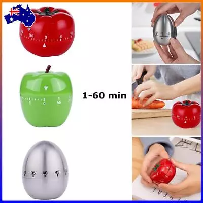 Timer Countdown Mechanical Tomato Apple Kitchen Cooking Timer Alarm 60 Minutes • $14.24