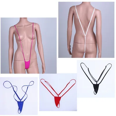 Womens Swimwear Micro Bikini Bra Slingshot Monokini Mini G-string Thong Lingerie • £4.57