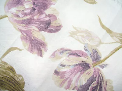 Laura Ashley Purple Tulips Linen Union Gosford New Fabric 80  X 9    Free Post • £5