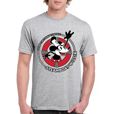 Steamboat Willie Life Preserver T-shirt Funny Classic Cartoon Beach Men's Tee • $18.95