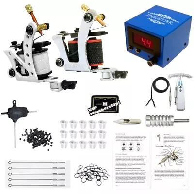 Inkstar Tattoo Kit 2 Machine Coil Gun Maker Set Power Supply Needles Tip Grip • $25.99