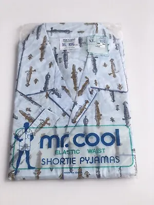 Mr Cool Vintage Mens Shortie Pyjamas Elastic Waist XL 105cm NEW • $34.50