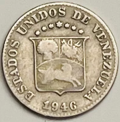 1946 Venezuela 5 Centimos Y# 29a Circulated Condition • $1.50