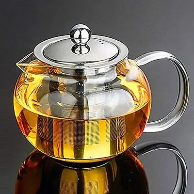 Hofu Small Clear High Borosilicate Glass Tea Pot With Removable 304 Stainless St • $17.24