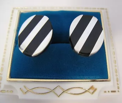 Vintage Modern Sterling & Onyx Taxco Mexico Cufflinks Signed Tc-232 Mid Century • $64.97