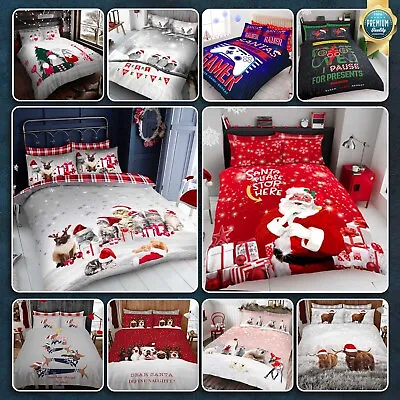 Xmas Duvet Cover Christmas Snowman Bedding Set Gonkmas Quilt Covers All Sizes UK • £11.49