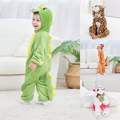 Newborn Baby Kids Cute Fluffy Hood Romper Long Sleeve Jumpsuit Bodysuit Costume﹤ • £16.32