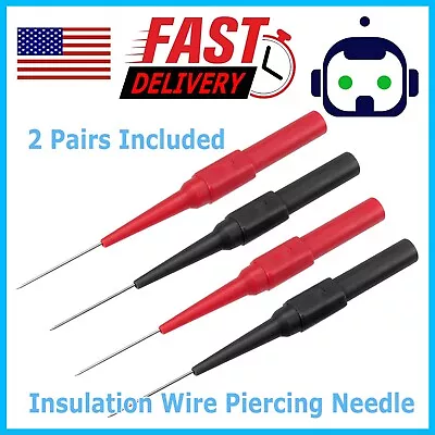 $4.99 • Buy 2 Pairs Multimeter Voltmeter Cable Ultra Fine Needle Tester Probe Test Lead Cord
