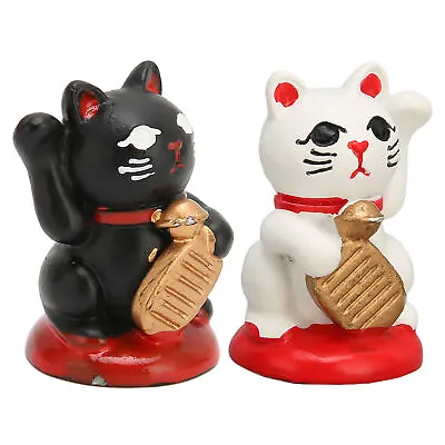HG Fortune Cat Ornaments Resin Waving Lucky Cat Japanese For Table Restaurant • £4.73