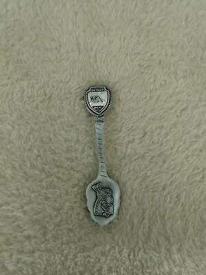 DETROIT MOTOR CITY Pewter Souvenir Spoon Enamel Car Michigan Map • $7.99