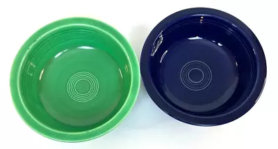 Fiestaware 2 Vintage Lg Serving Bowls Medium Green & Coblat Blue Size 1qt (32oz) • $29