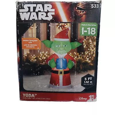 Star Wars Yoda Gemmy Airblown Inflatable Christmas Yard Decoration Lucas 5 Ft • $39.98