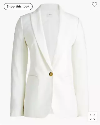 J.Crew Womens $178 Linen Holland Blazer White Size 4 Al222 • $99