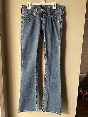 True Religion Carrie Bell Bottom Jeans Womens Sz 25 Low Waist Flare Stretch • $39.99