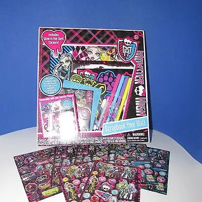 NEW Monster High Scrapbook Your Wall Set Kit Glow In Dark Stickers Gems Frames • $9.99