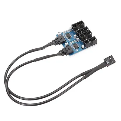 9Pin USB Header Splitter 1 To 2/4 Female Extension Cable Card For Motherboard • £9.35