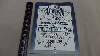 1992 Auburn Football A Day Program WITH SIGNATURES • $15