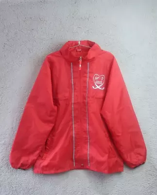 Virgin London Marathon Jacket Adults Large Red Windbreaker Nylon Coat Mens • £19.99