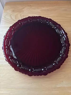 Avon 1876 Cape Cod DINNER Plate Dish Ruby Red Cranberry Glass Vintage • $9.50