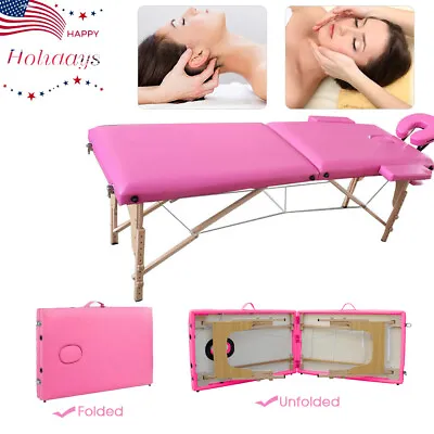 Massage Table Health Beauty Bed Spa Facial Tattoo Pad 2-Fold USA 84  Portable • $75