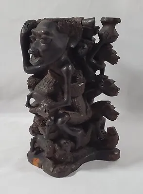 Ujamaa Ebony Blackwood Makonde Tree Of Life African Carving Large Figurine • $3000