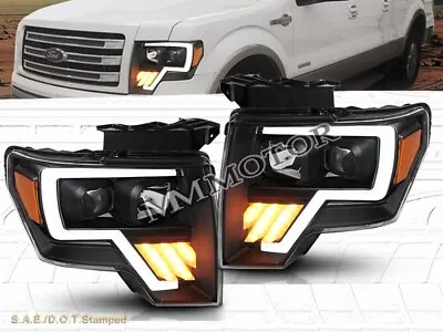 2009-2014 Ford F150 Black Housing Plank Style Projector Headlights W/LED SIGNAL • $294.99