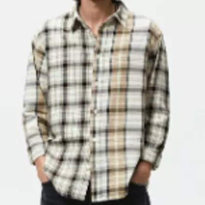 Zara SZ S Men's Chemise Relaxed Fit Checked Button Down Shirt NWOT • $25