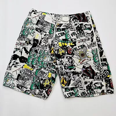 VOLCOM STONE Mod Tech Youth Liberation Mens Graffiti Board Shorts Swim Trunks 34 • $13.49