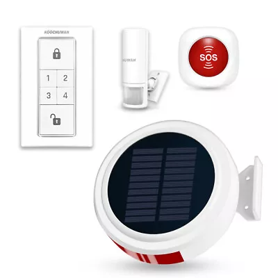 Wireless GSM Solar Powered Driveway Alarm Siren With PIR Motion Sensor Detector • $56.04