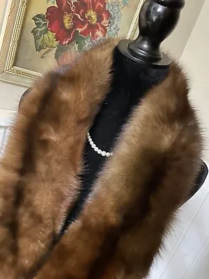 Vintage Genuine Brown Sable Mink Fur Stole Wrap Collar • $165