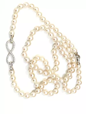 Japan Akoya Pearl Necklace Gold 18k Silver Choker Pearl Necklace X Long Birthday • $499