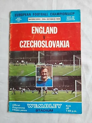 £1.50 • Buy 1974 ENGLAND V CZECHOSLOVAKIA EUROPEAN CHAMPIONSHIP QUALIFYING PROGRAMME 